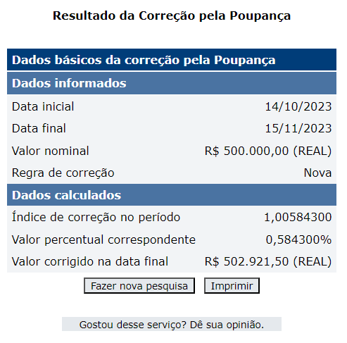 Simulação de quanto rende 500 mil por mês na poupança. Portanto, conforme nosso exemplo, investindo na poupança R$ 500 mil em 30 de abril de 2023, você terá recebido R$ 3.049,50 em juros em 4 de maio de 2023, totalizando R$ 503.049,50.
